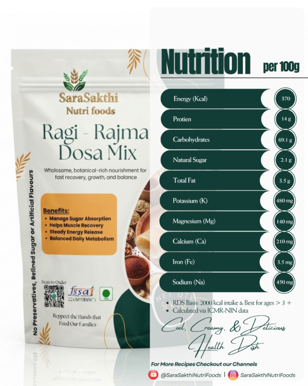 Ragi-Rajma Nutri Dosa